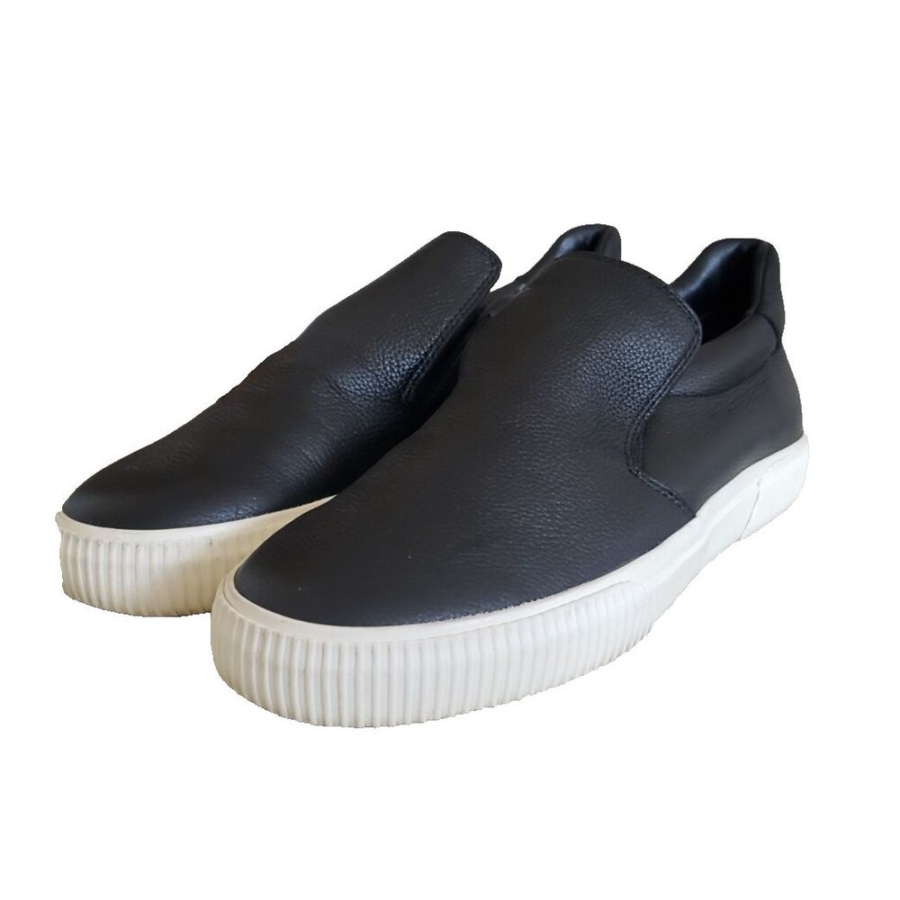 Vince Kirkland $225 Women's Slip On Sneakers Shoes Sz 38.5 US 8.5 Leather Black